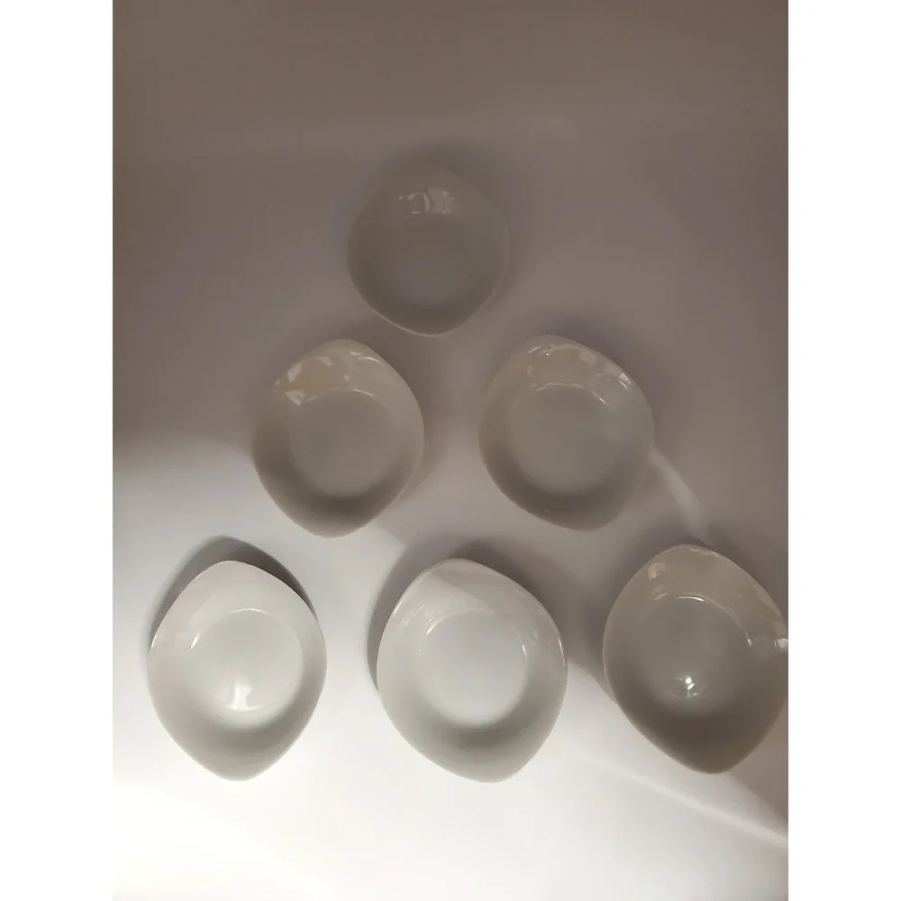 Set of 3 Vintage White Porcelain Mini Casserole Butter Pat Dishes 3.5